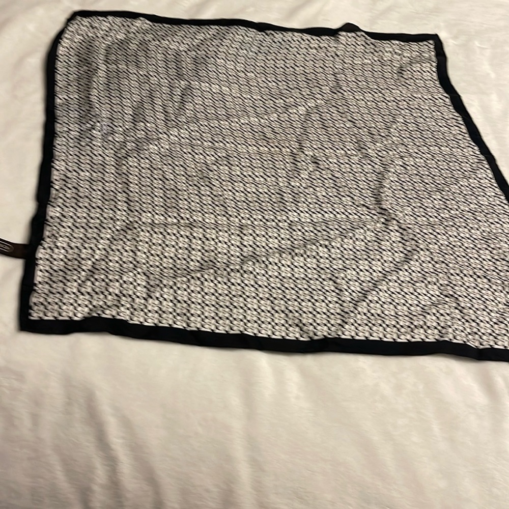 Coach black and white signature print scarf 21x21